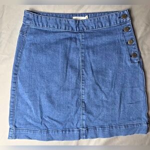 Harper Heritage Denim Mini Skirt with Side Buttons - Size S
